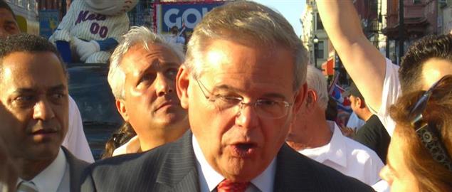 Bob Menendez being interviewed during the 11th annual Cuban Day Parade