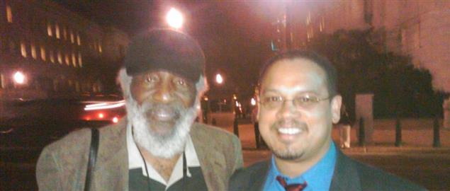  Civil Rights activist and comedian Dick Gregory with Minnesota Congressman Keith Ellison