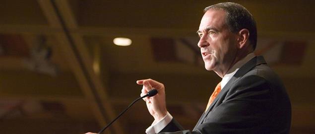 Former Arkansas Governor, Mike Huckabee, at a speaking engagement in Southern California.