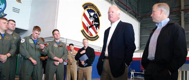 Senators Chambliss and Sessions meeting with sailors staioned in Sigonella, Sicily